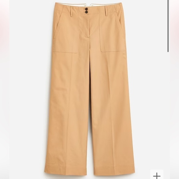 J crew Collection wide-leg pant in trench canvas - Picture 1 of 2